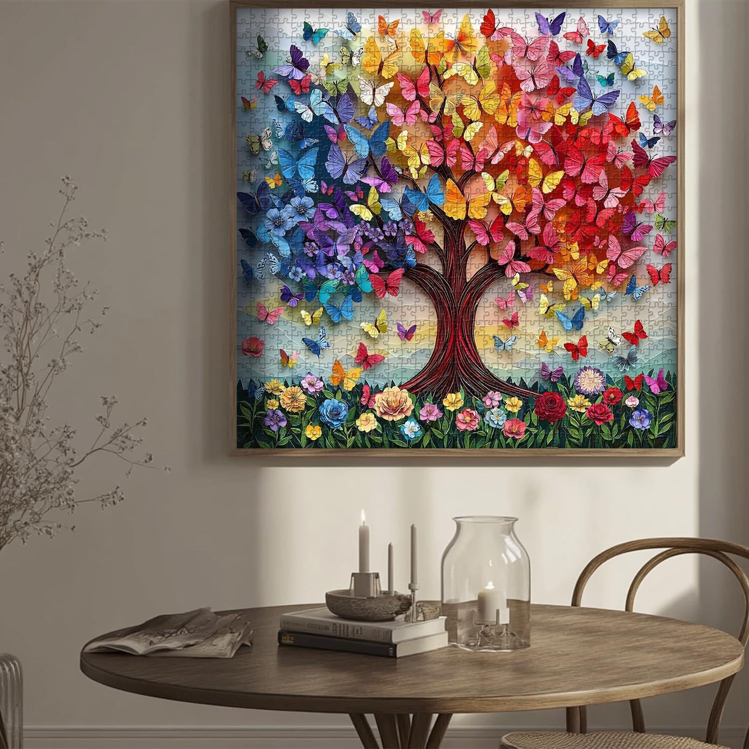 Rompecabezas PICKFORU 1000 Piezas Mariposas Árbol de la Vida