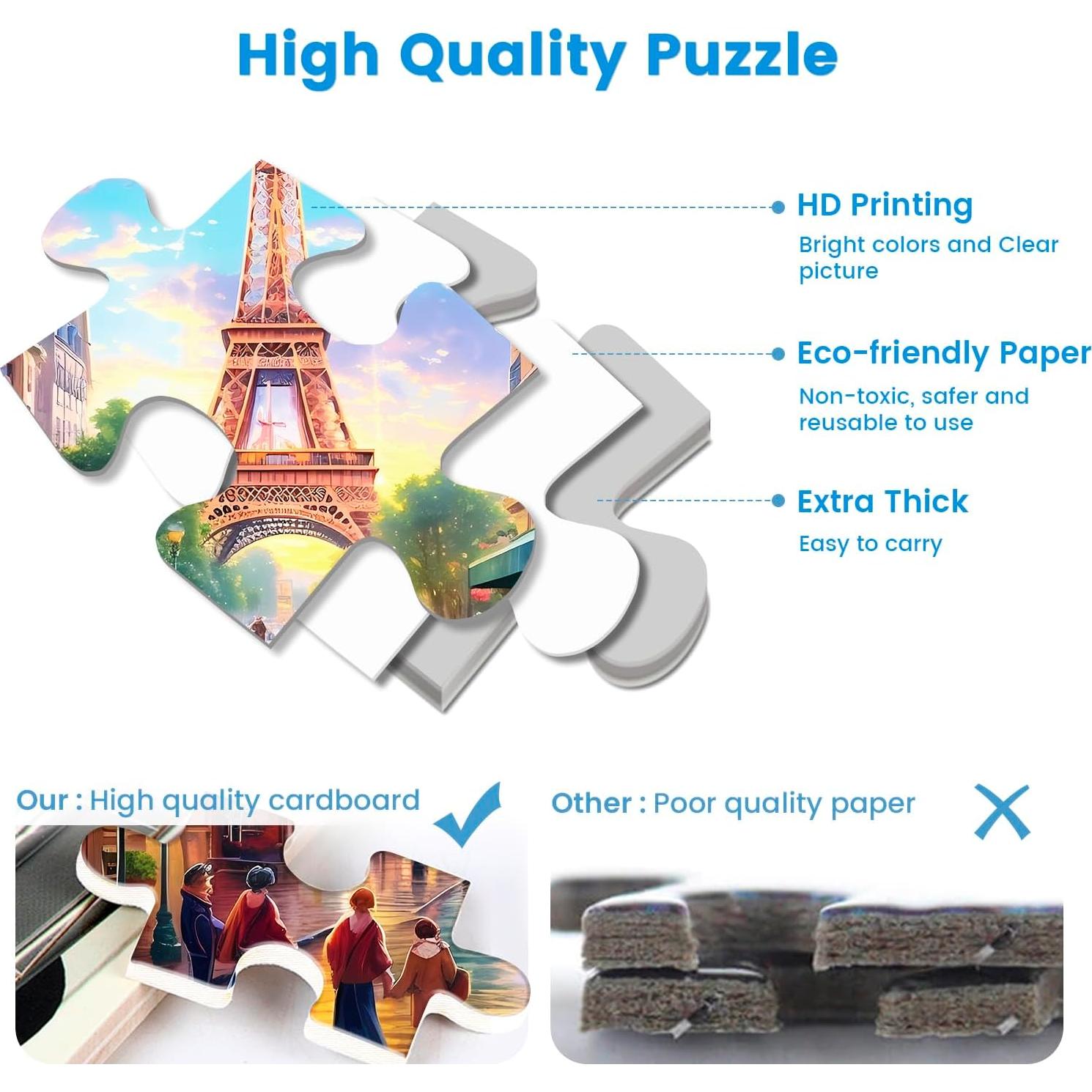 Paquete de 2 Rompecabezas 1000 Piezas Big Ben y Torre Eiffel