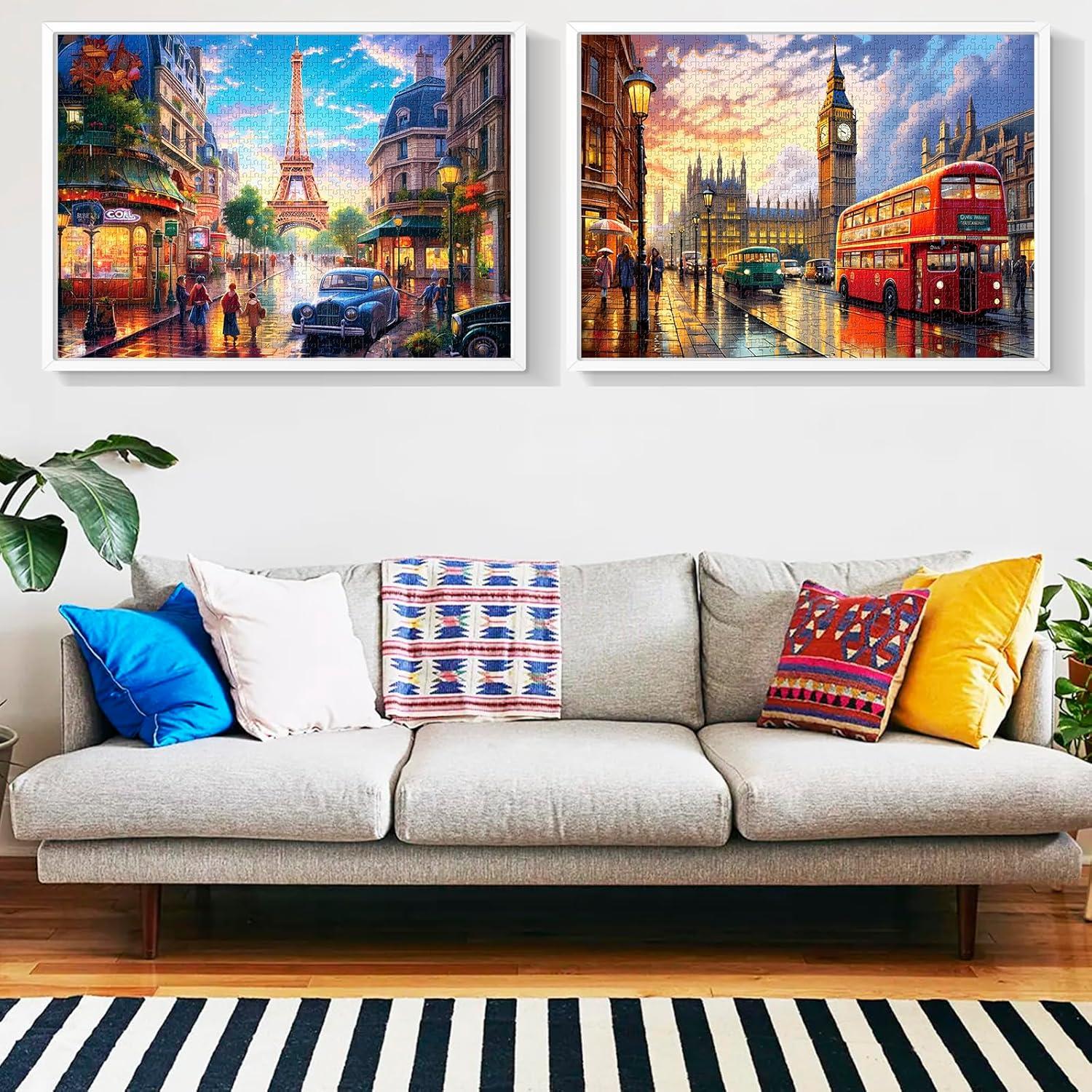 Paquete de 2 Rompecabezas 1000 Piezas Big Ben y Torre Eiffel