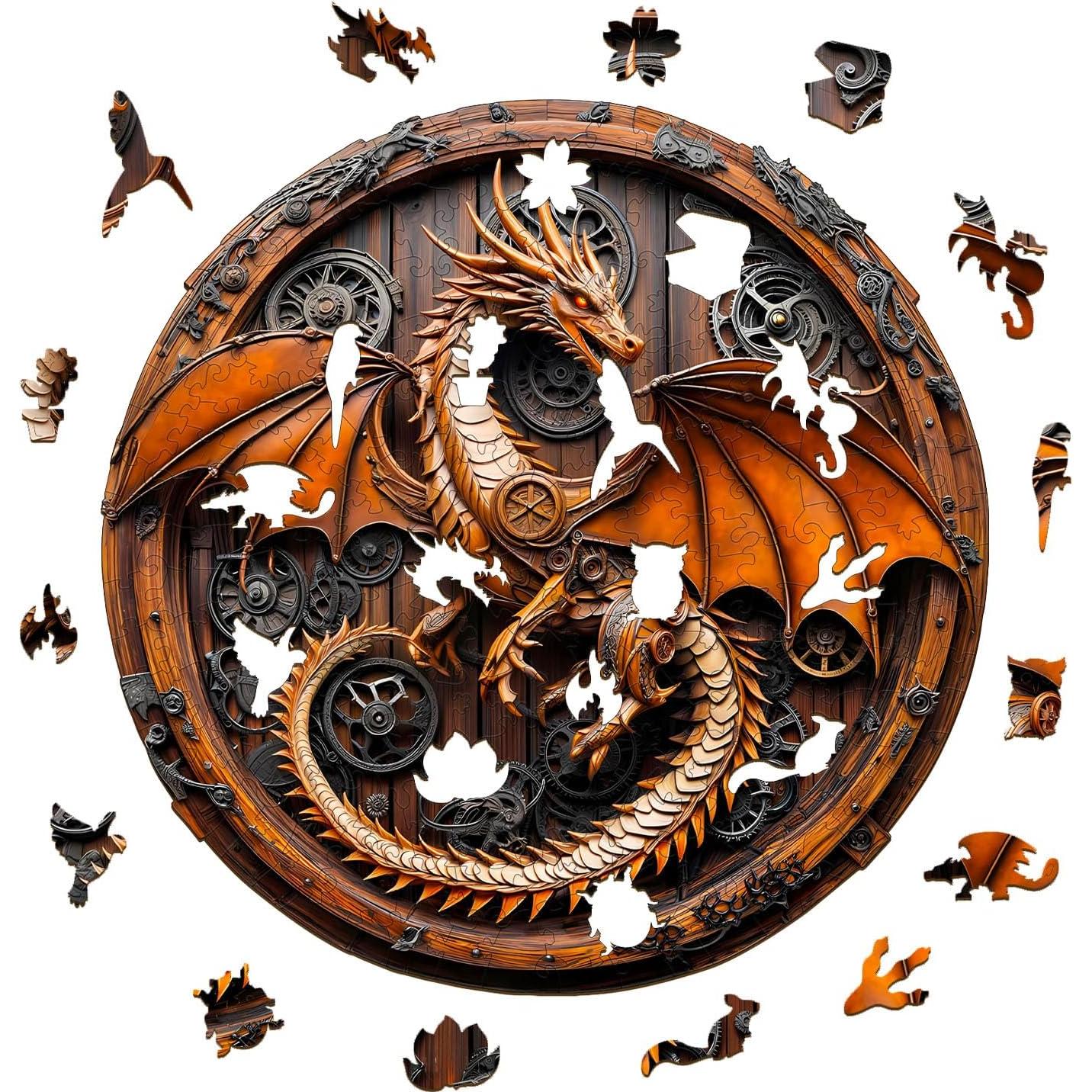 Rompecabezas 3D de Madera KAAYEE Dragón Mecánico 100 Piezas