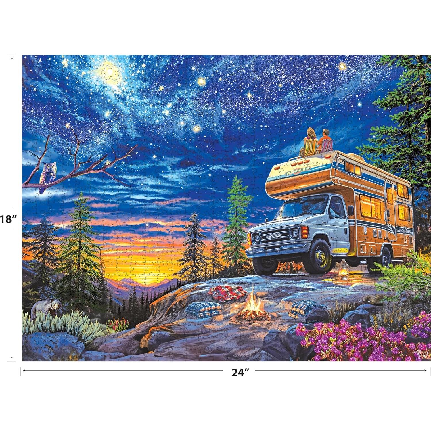 Rompecabezas RoseArt 750 Piezas Noche de Camper 49x68 cm