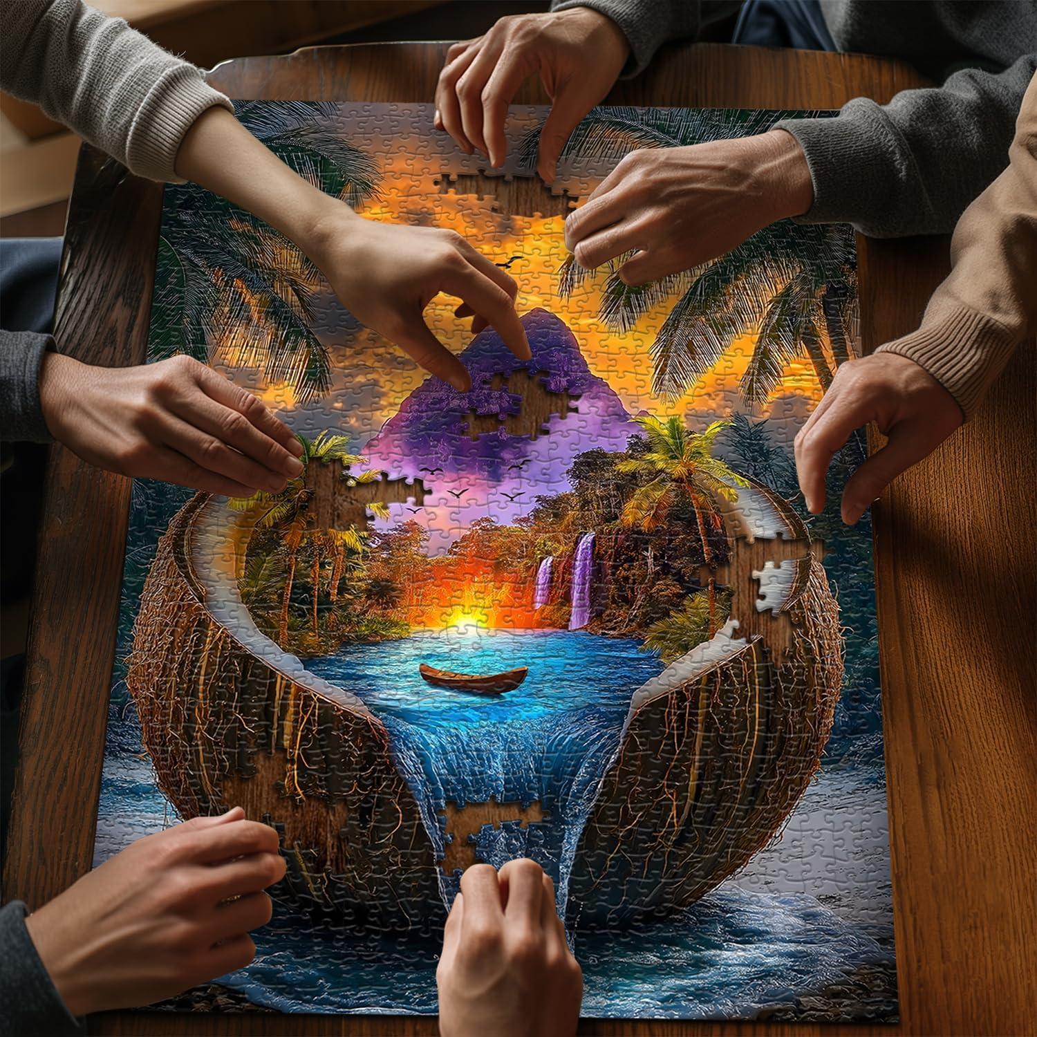 Rompecabezas de Playa PICKFORU 1000 Piezas Naturaleza