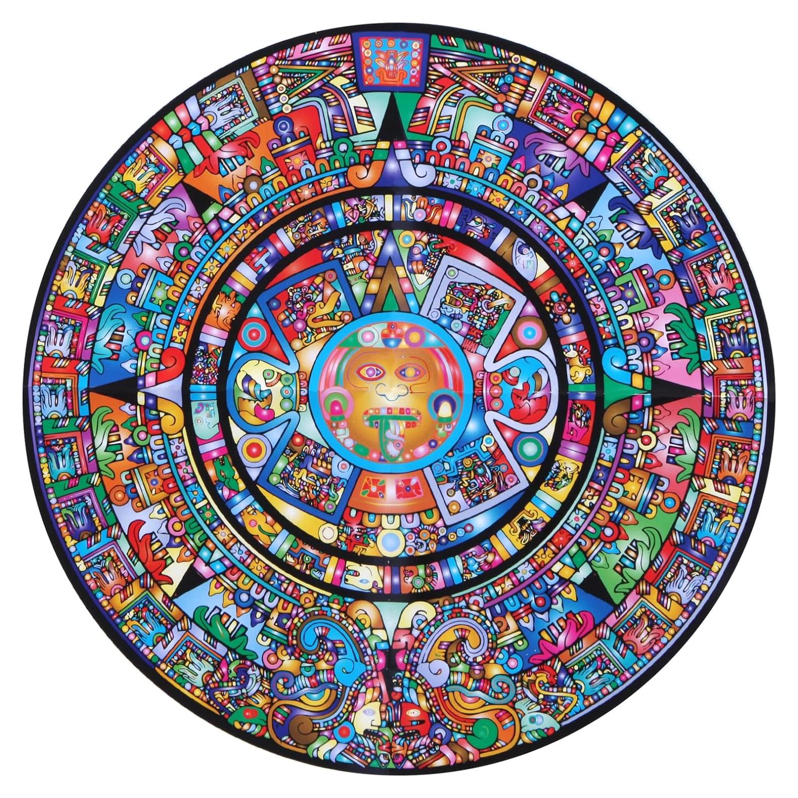 Rompecabezas Redondo Bgraamiens 1000 Piezas Tótem Azteca