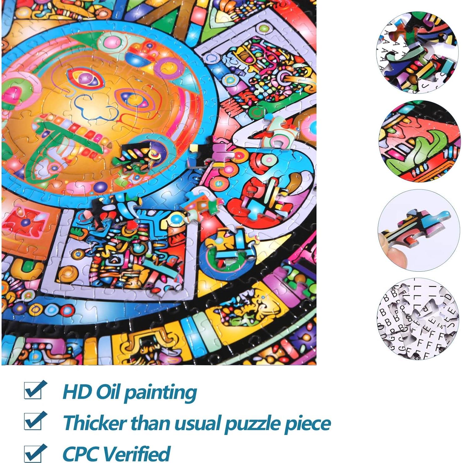 Rompecabezas Redondo Bgraamiens 1000 Piezas Tótem Azteca