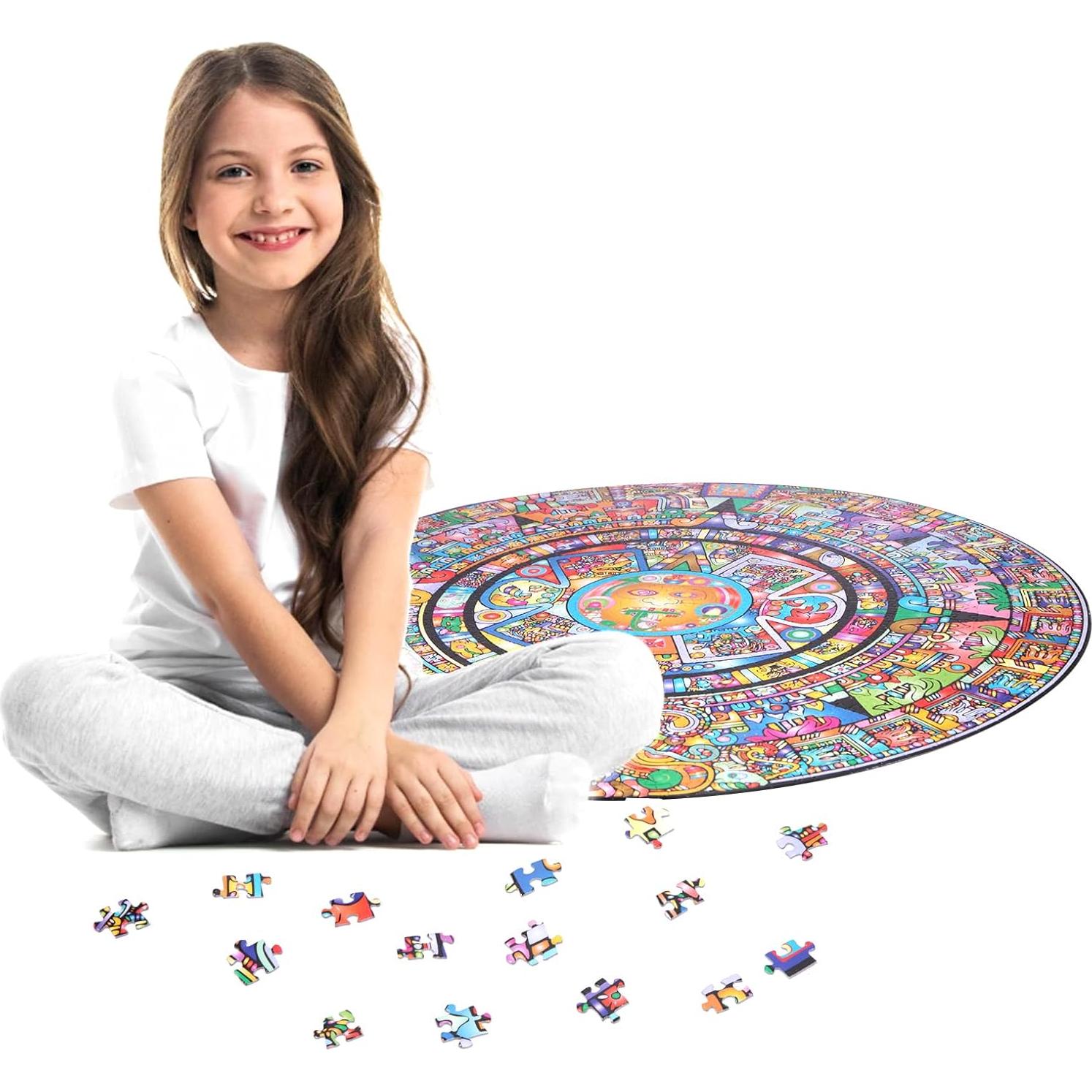 Rompecabezas Redondo Bgraamiens 1000 Piezas Tótem Azteca