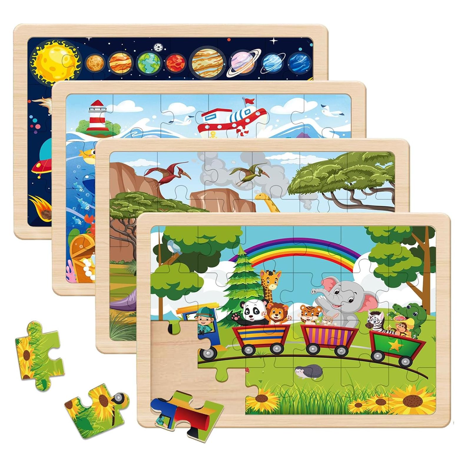 Rompecabezas de Madera para Niños Eirenke - 4 Piezas de 24 Pzs