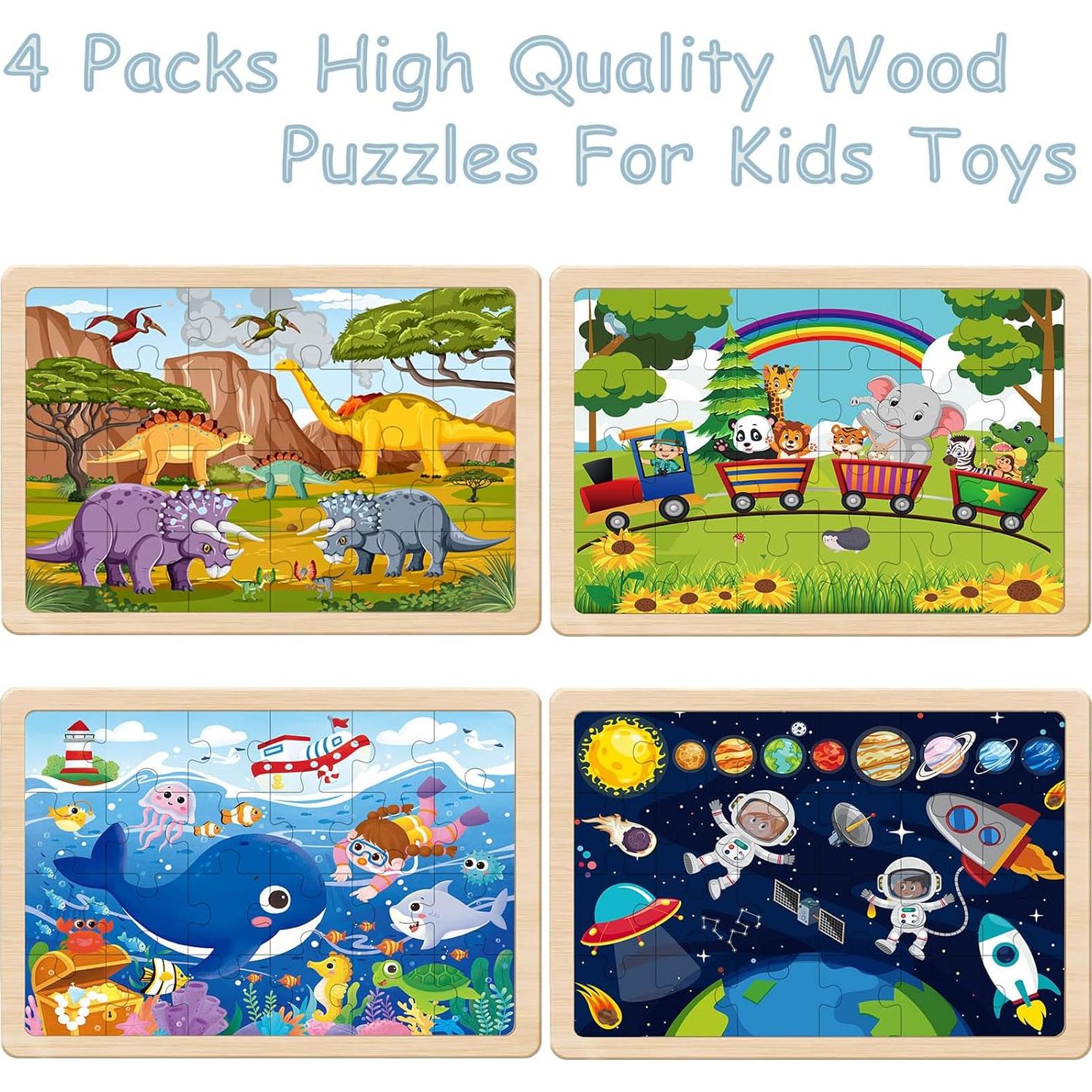 Rompecabezas de Madera para Niños Eirenke - 4 Piezas de 24 Pzs