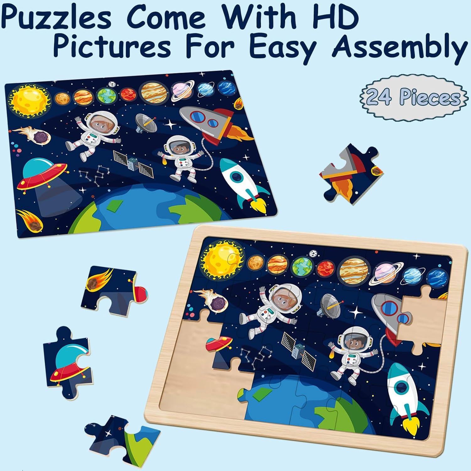 Rompecabezas de Madera para Niños Eirenke - 4 Piezas de 24 Pzs