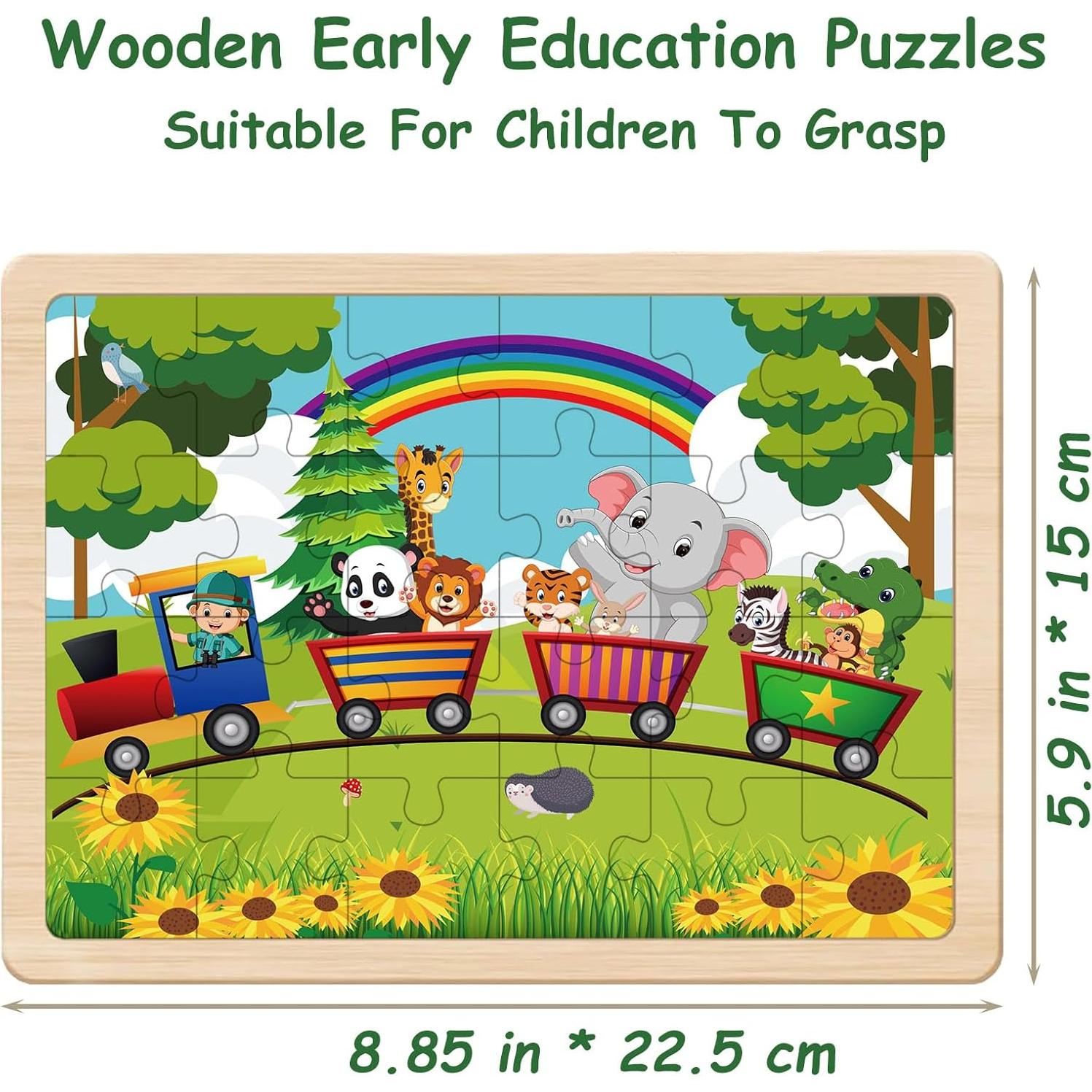 Rompecabezas de Madera para Niños Eirenke - 4 Piezas de 24 Pzs