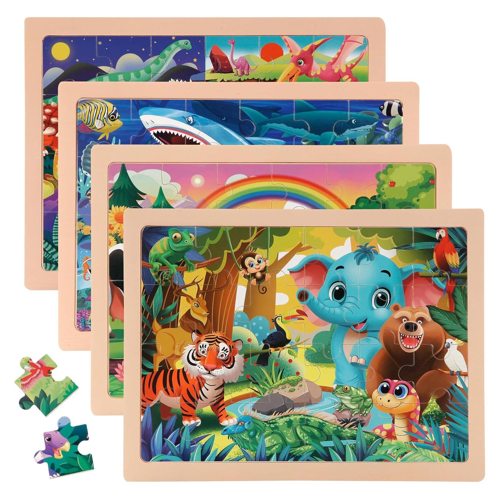 Rompecabezas de Madera Grande Kawyehu - Animales, 24 Piezas