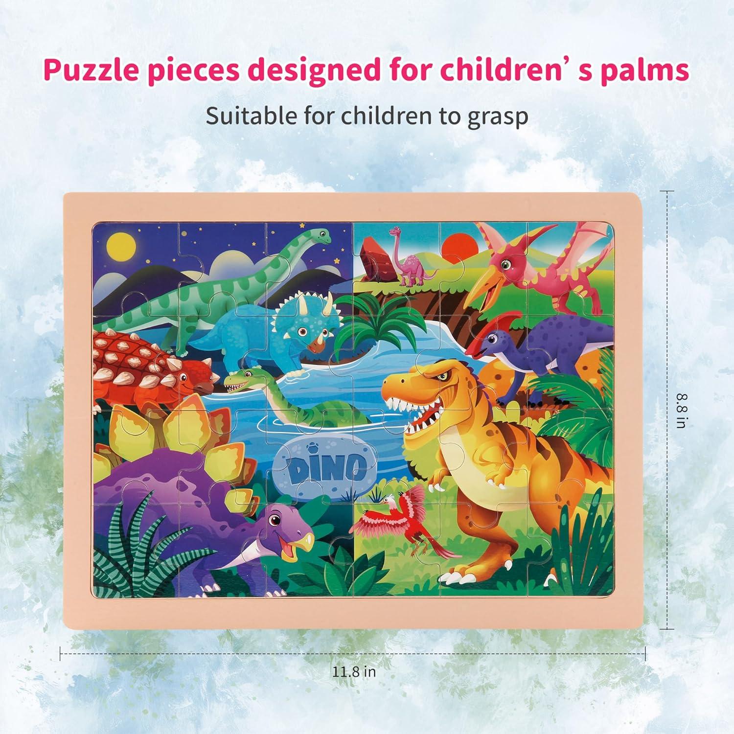 Rompecabezas de Madera Grande Kawyehu - Animales, 24 Piezas