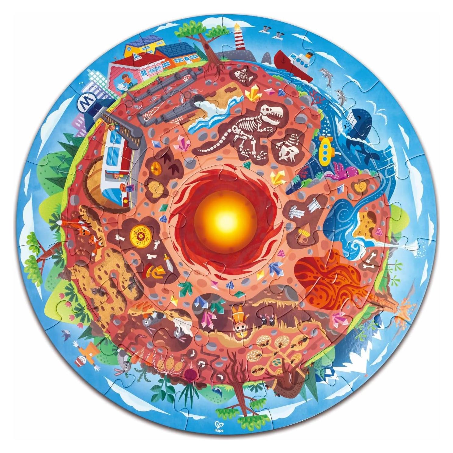 Rompecabezas Mundo Subterráneo Hape 36 Piezas con Luz LED