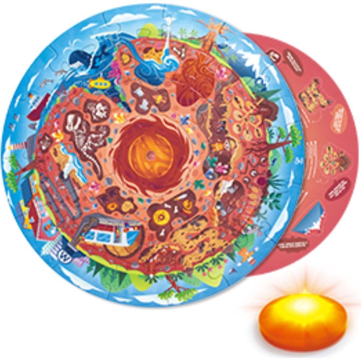 Rompecabezas Mundo Subterráneo Hape 36 Piezas con Luz LED