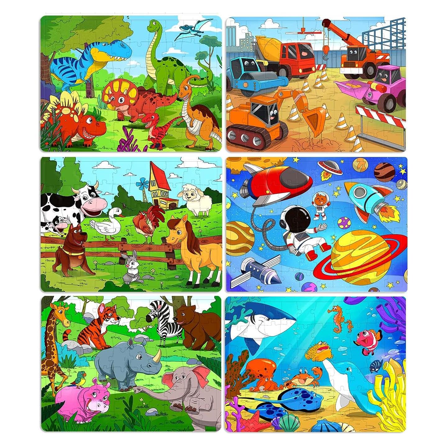 Rompecabezas de Madera para Niños Runlycan - 6 Temas 60 Piezas