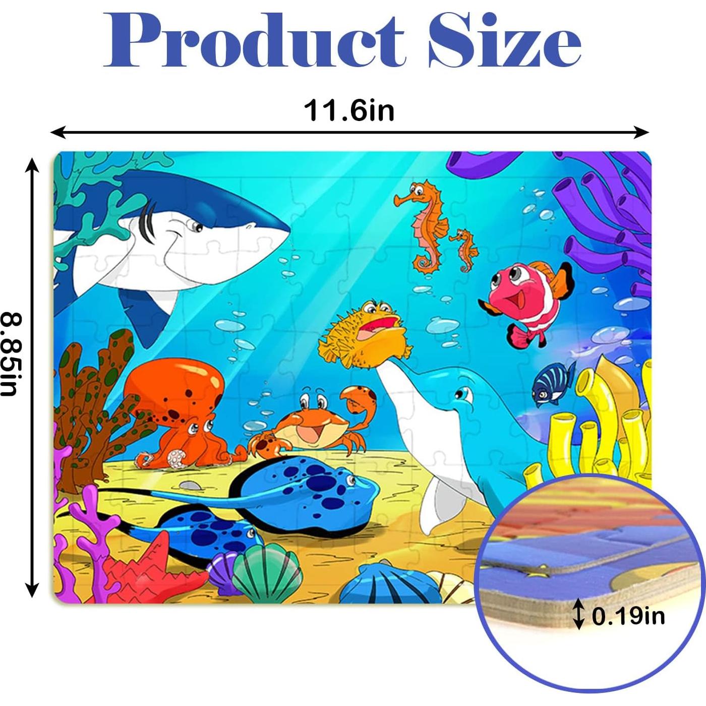 Rompecabezas de Madera para Niños Runlycan - 6 Temas 60 Piezas