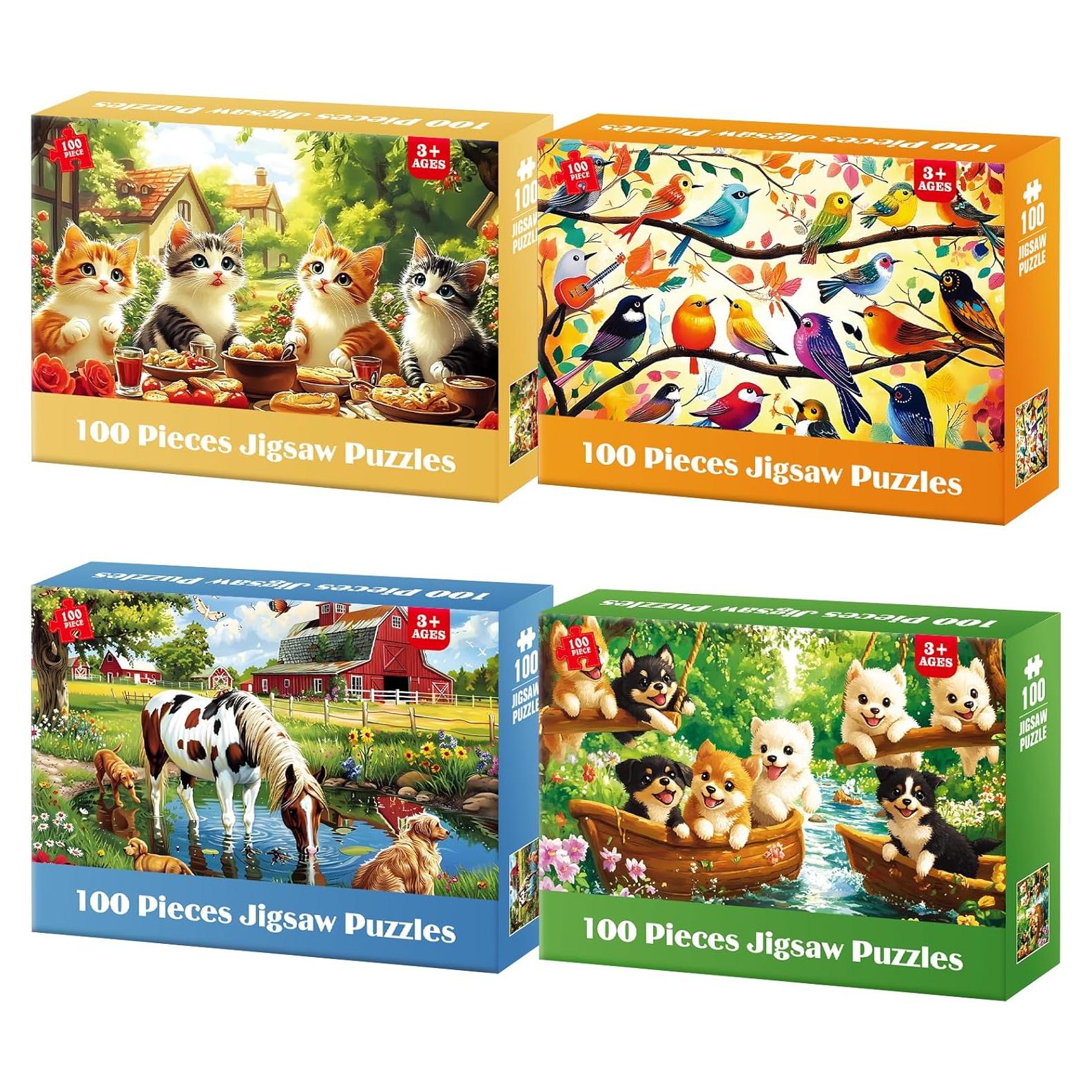 Rompecabezas Educativos 100 Piezas BraniacBits 4 Paquetes