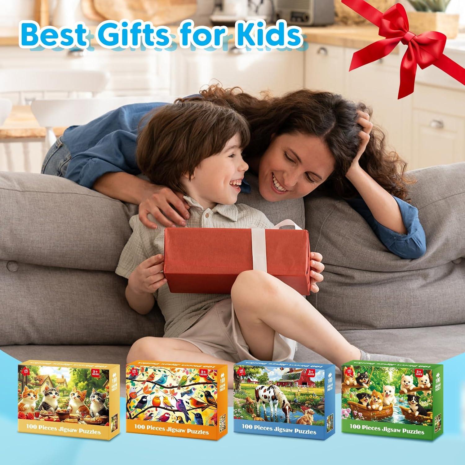 Rompecabezas Educativos 100 Piezas BraniacBits 4 Paquetes