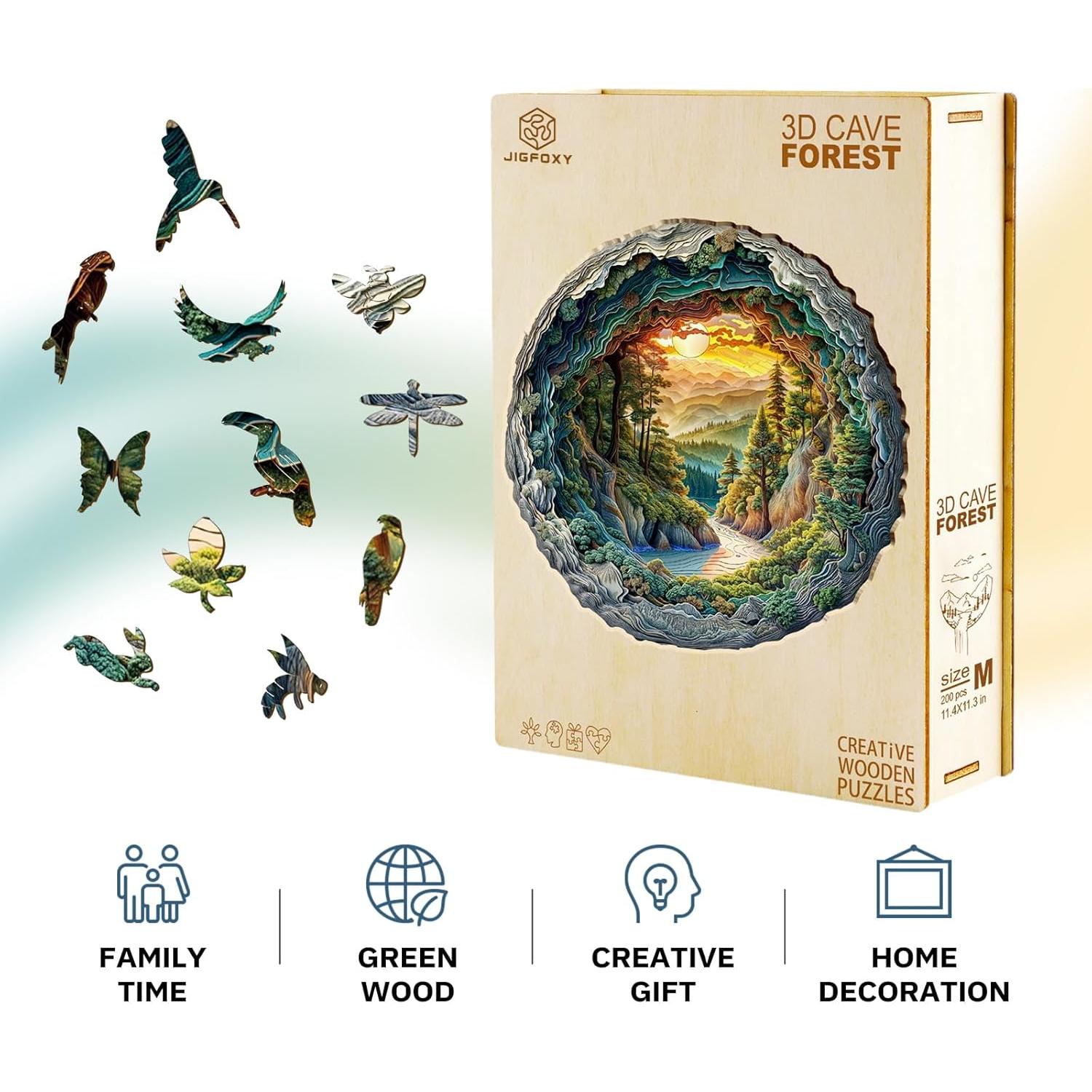 Rompecabezas de Madera Jigfoxy 3D Animal 100 Piezas 21.6x21.3cm