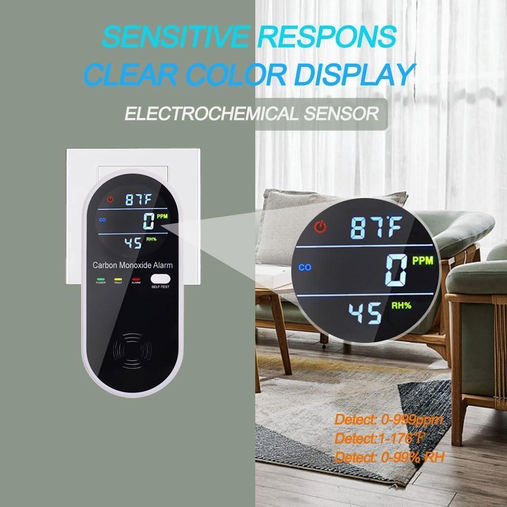 Detector de Monóxido de Carbono KH Alert Enchufable con LCD