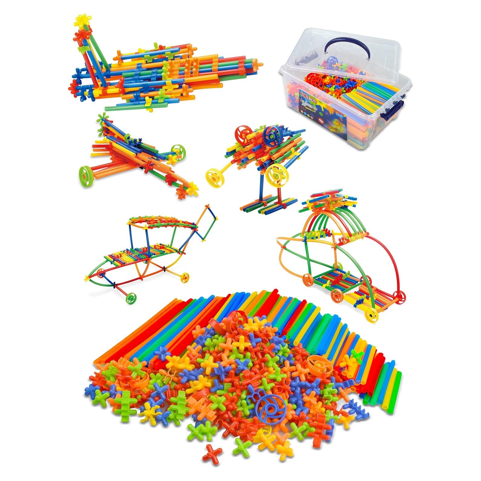 Juguetes de Construcción STEM 600PCS Tcnroy - Pajitas y Conectores
