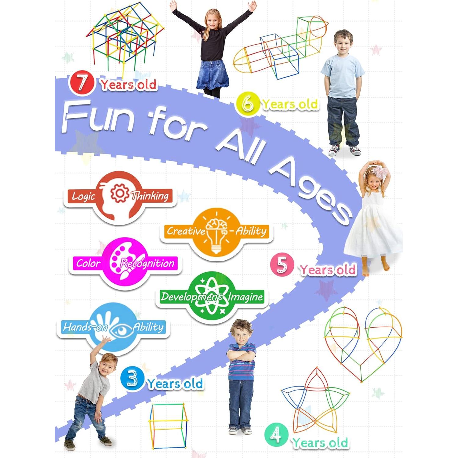 Juguetes de Construcción STEM 600PCS Tcnroy - Pajitas y Conectores