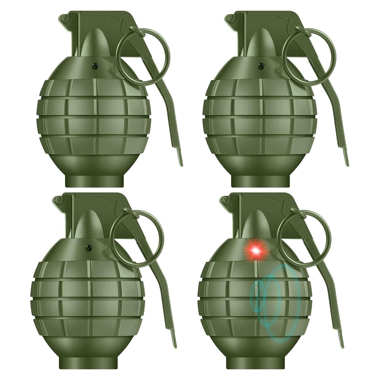 Granadas de Mano de Plástico Sratte 4 Pcs con Sonido y Luz