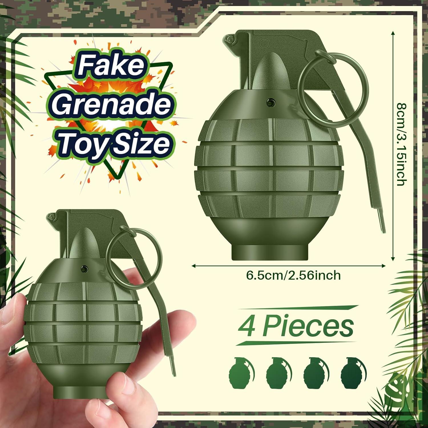 Granadas de Mano de Plástico Sratte 4 Pcs con Sonido y Luz