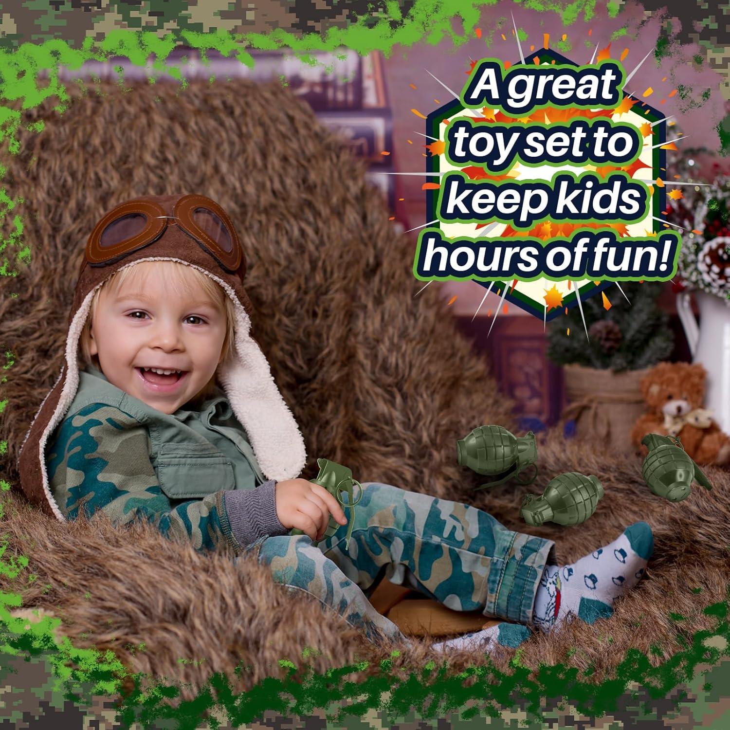 Granadas de Mano de Plástico Sratte 4 Pcs con Sonido y Luz