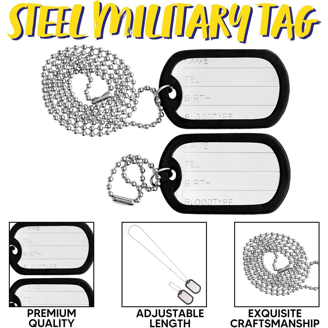 Spooktacular Creations Halloween Ammo Costume Accessories Included Army Bullet Belt with Fake Bullet and Dog Tag Necklace, Bandolier and Stainless Steel Military Tag Toy Set for Soldier Cosplay