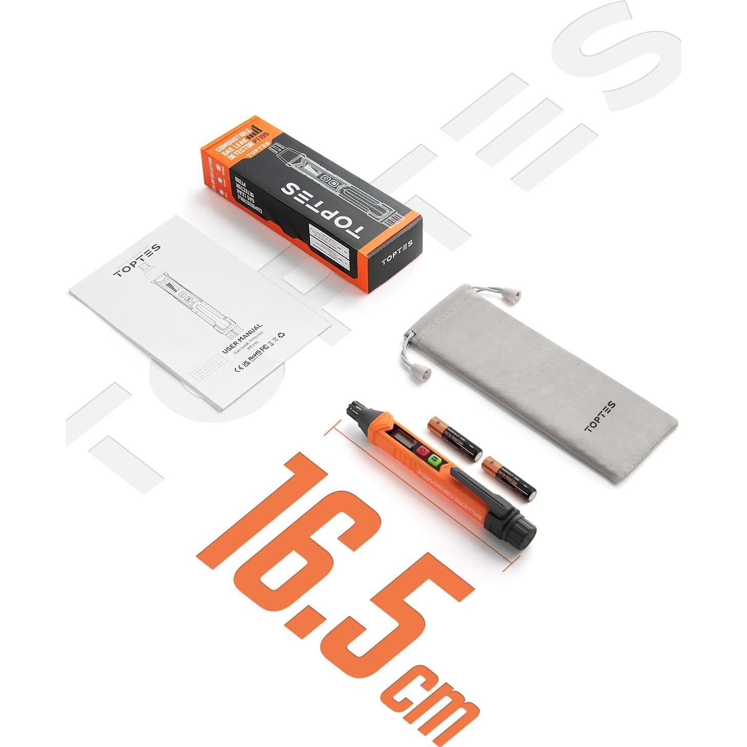 Detector de Fugas de Gas TOPTES PT199 con Alarma Visual y Auditiva