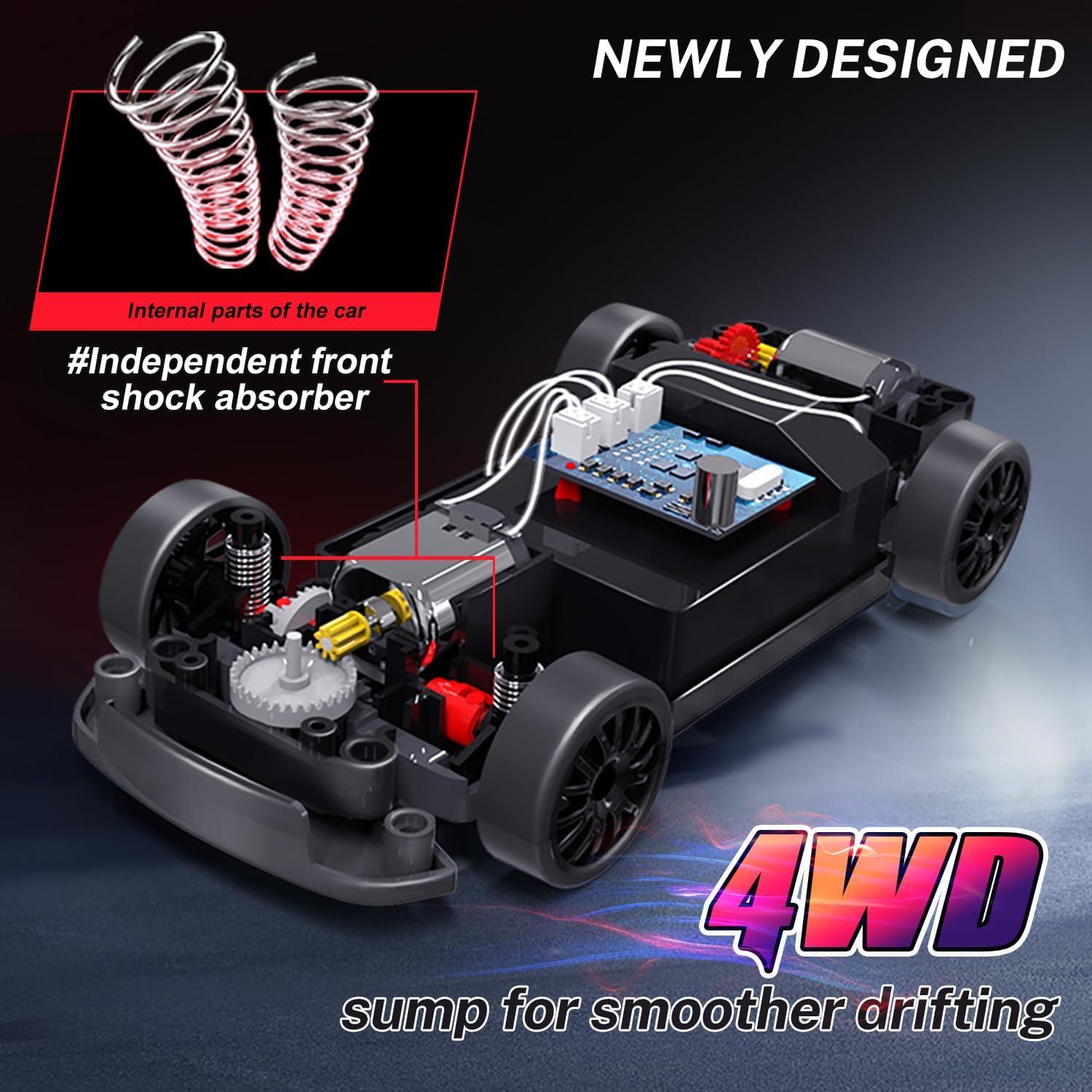 Coche RC Drift ACAMMZAR 1:24 20KM/H 4WD con Luces y Neumáticos