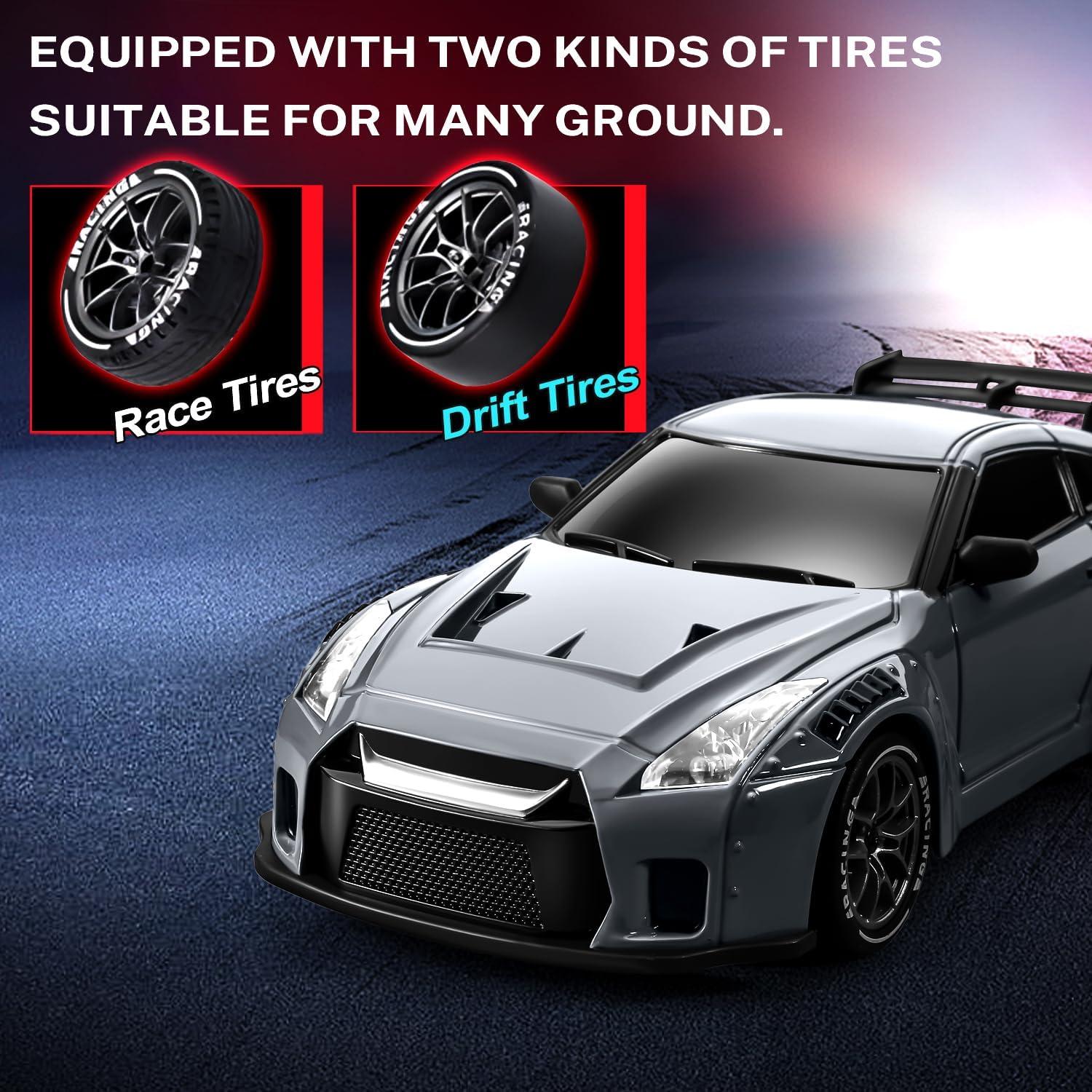 Coche RC Drift ACAMMZAR 1:24 20KM/H 4WD con Luces y Neumáticos