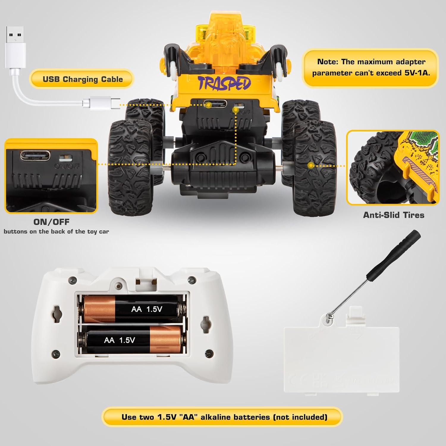 Coche de Control Remoto TOHIBEE Amarillo 2.4GHz para Niños