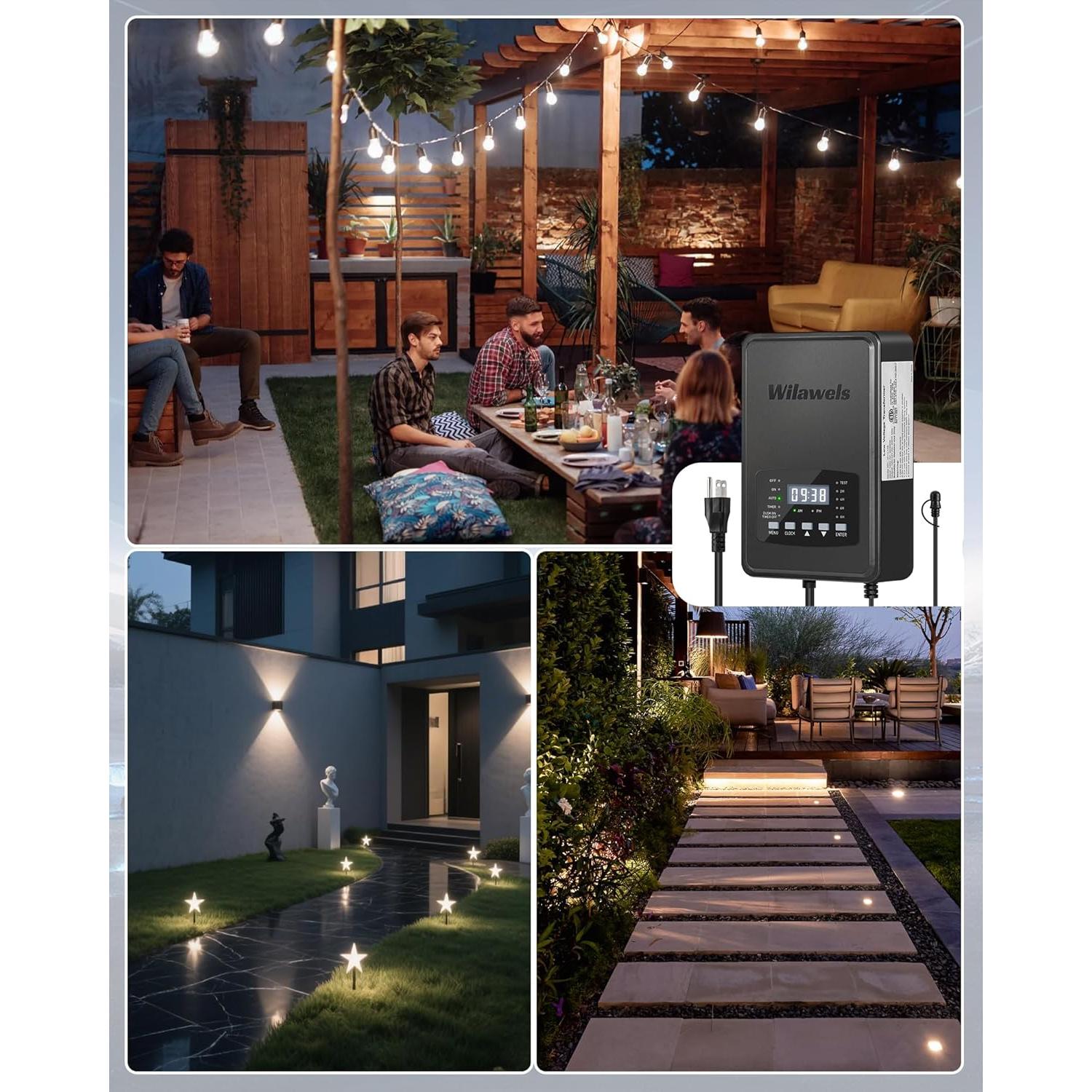 Transformador de Iluminación de Paisaje WILAWELS 500W 2 Zonas