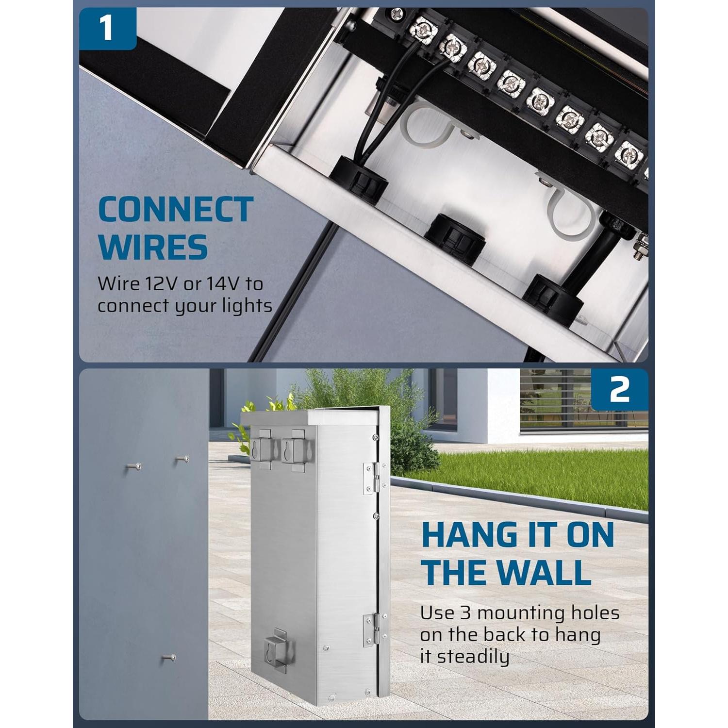 Transformador de Paisaje DEWENWILS 300W 12V/14V AC Inteligente