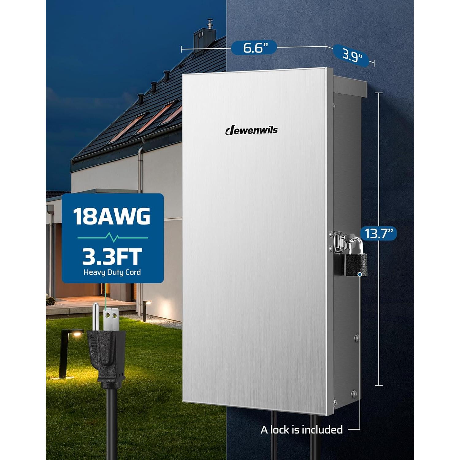 Transformador de Paisaje DEWENWILS 300W 12V/14V AC Inteligente