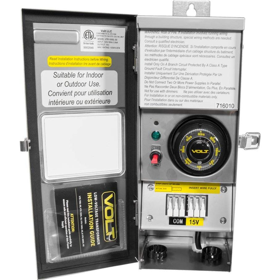 Transformador Bajo Voltaje VOLT 100W Slim Line con Temporizador