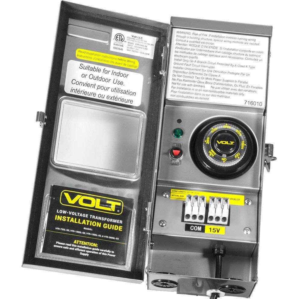 Transformador Bajo Voltaje VOLT 100W Slim Line con Temporizador