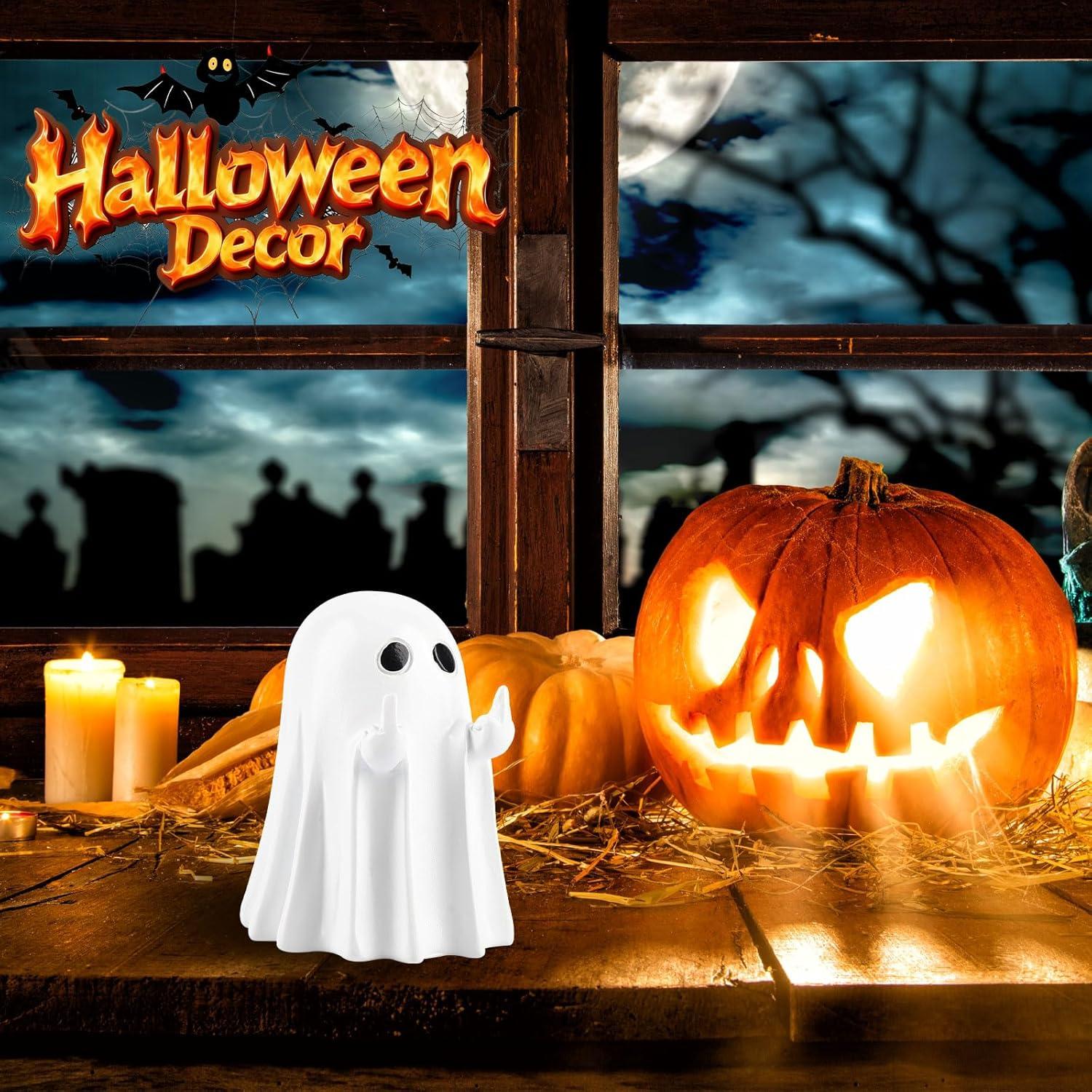 Figura Fantasma de Resina Wilupry para Decoración Halloween 8.1cm