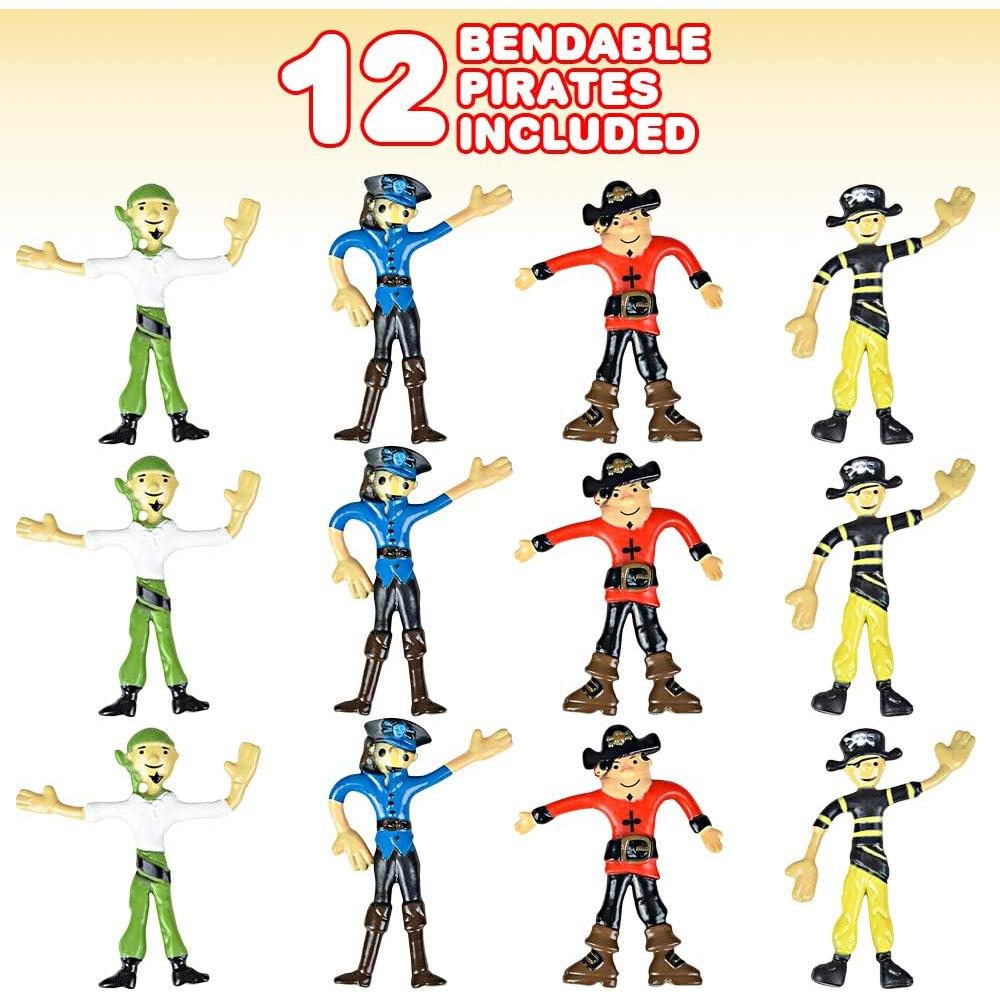 Set de 12 Figuras de Pirata Flexibles ArtCreativity 10 cm