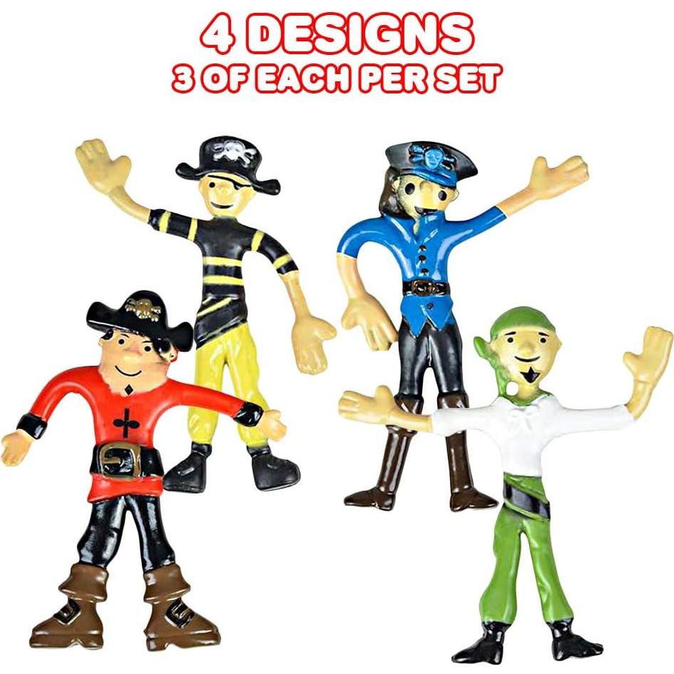 Set de 12 Figuras de Pirata Flexibles ArtCreativity 10 cm