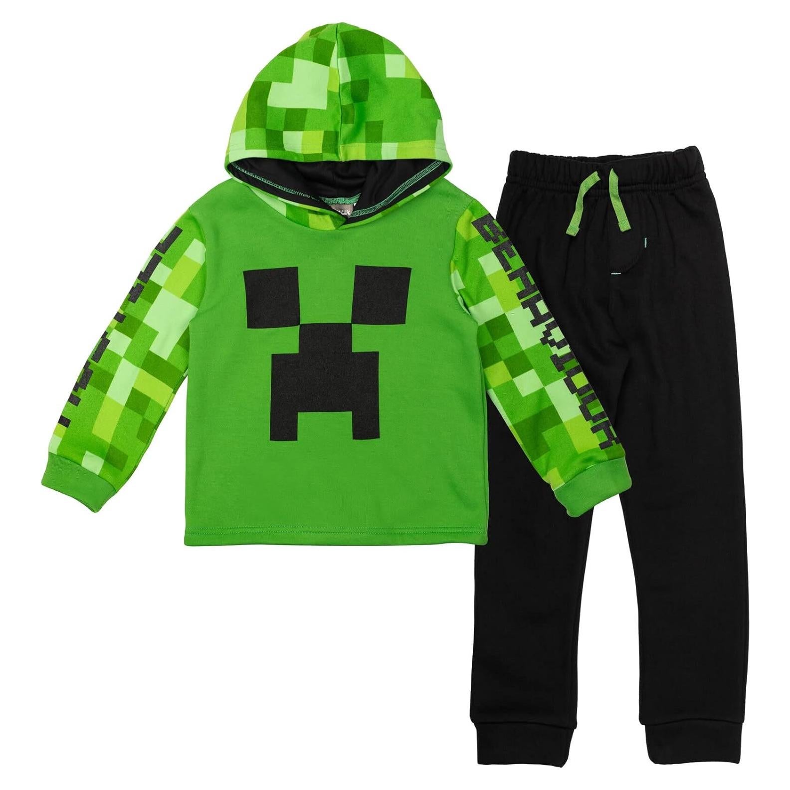 Conjunto Sudadera con Capucha y Pantalones Minecraft Creeper Niños
