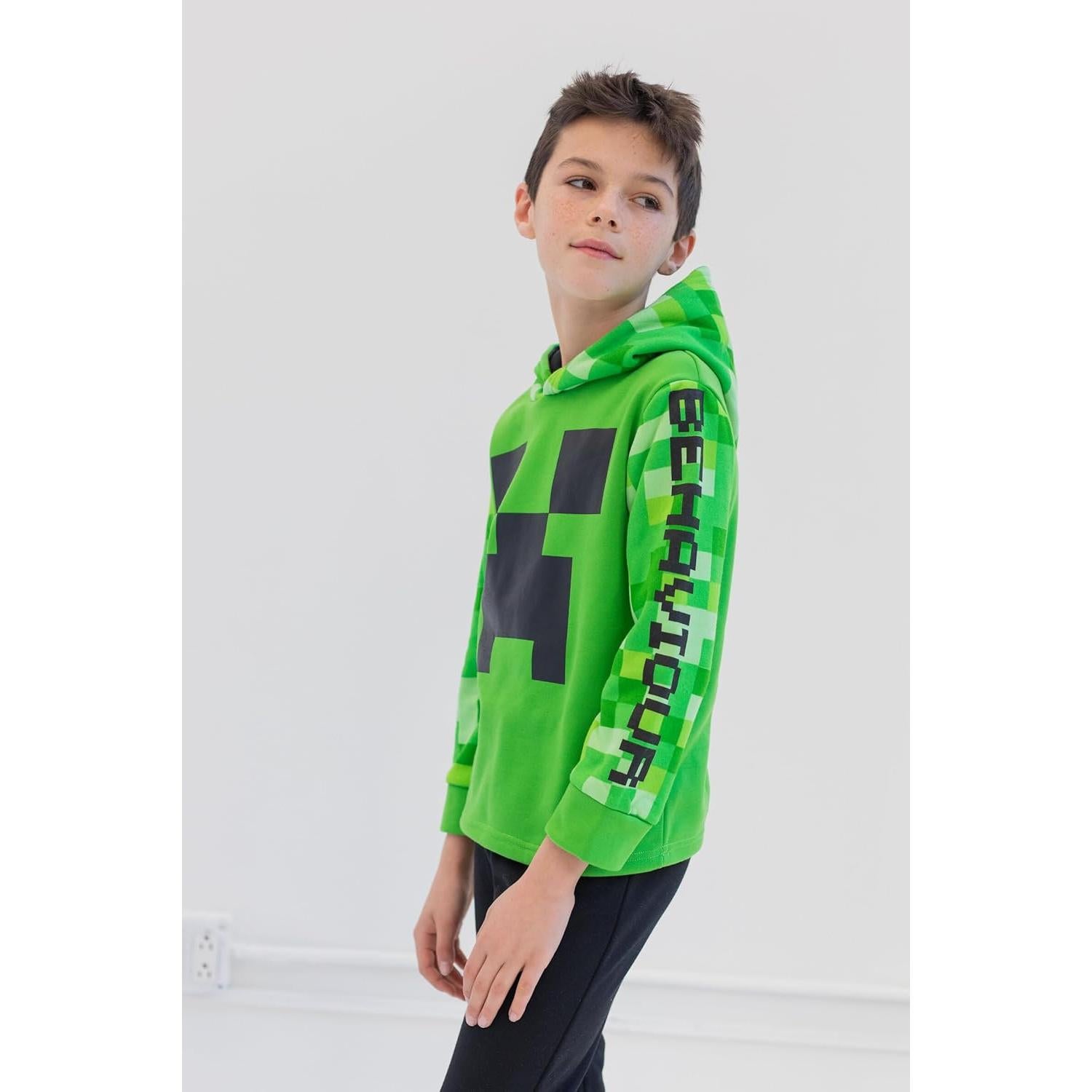 Conjunto Sudadera con Capucha y Pantalones Minecraft Creeper Niños