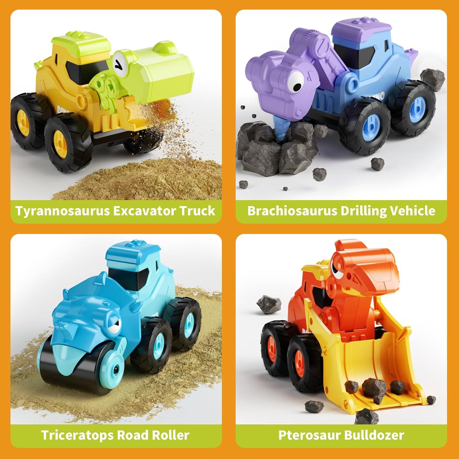 Juguete Camión de Construcción Dinosaurio Dimoarch 4 Vehículos