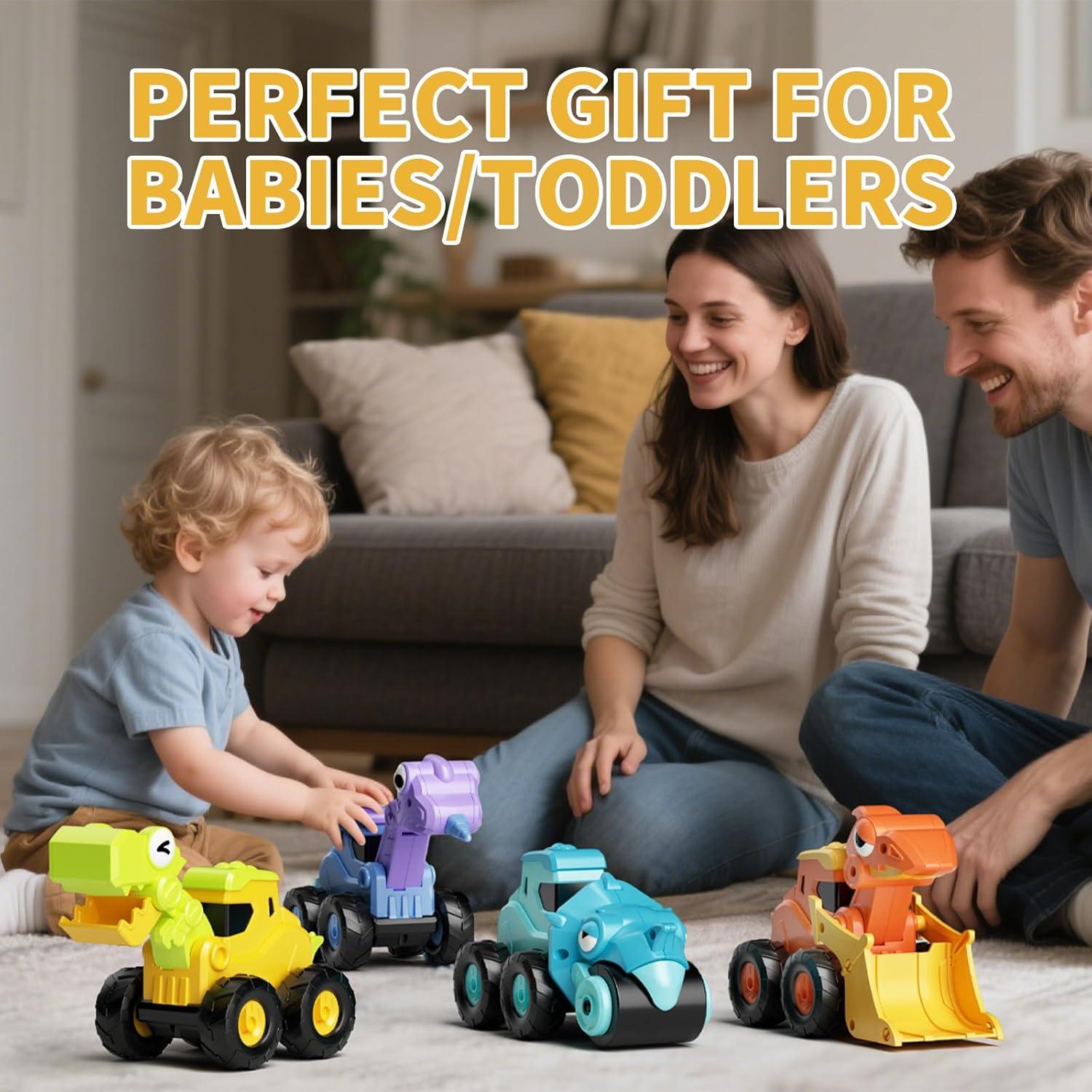 Juguete Camión de Construcción Dinosaurio Dimoarch 4 Vehículos