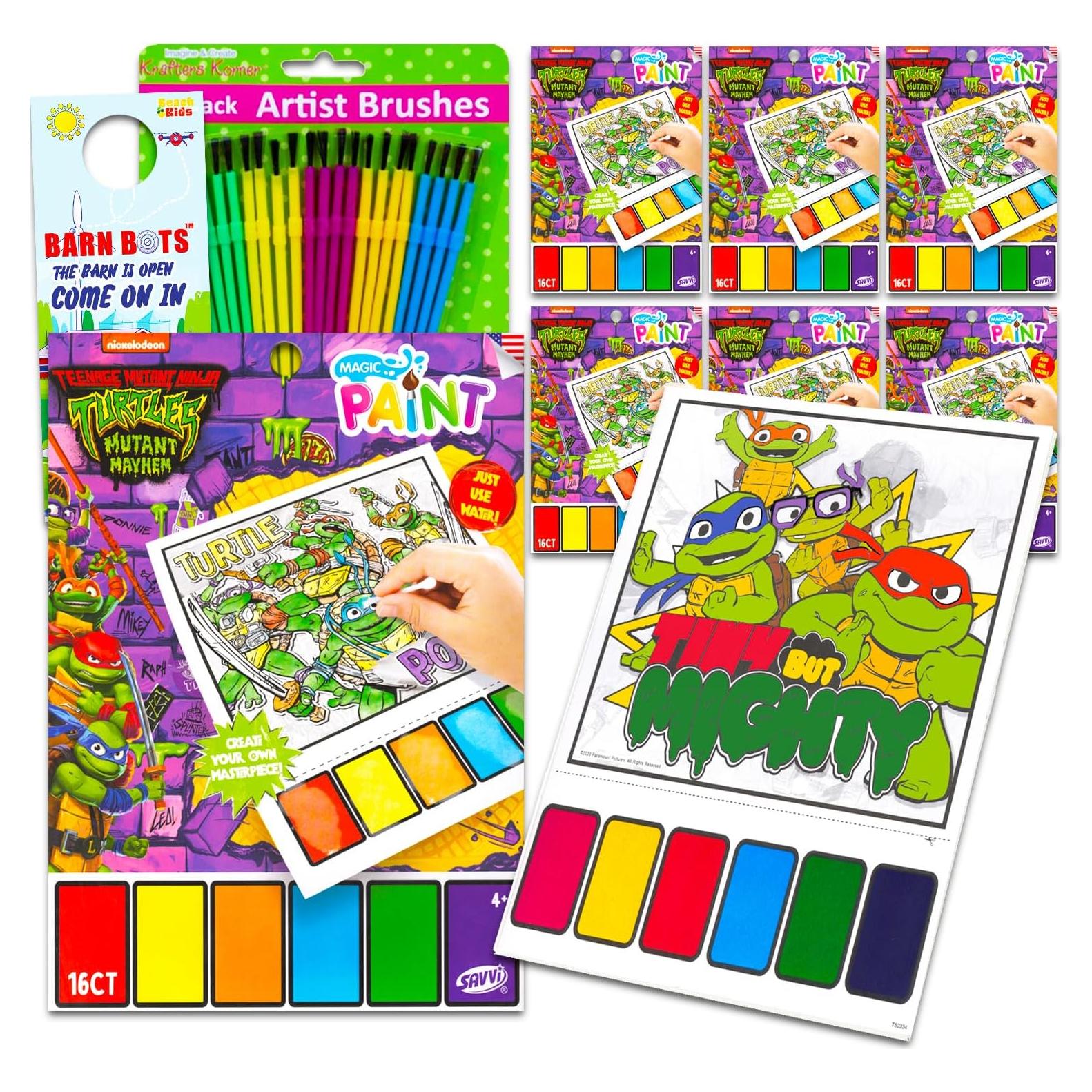 Conjunto de Pintura con Agua TMNT - 6 Libros de Actividades
