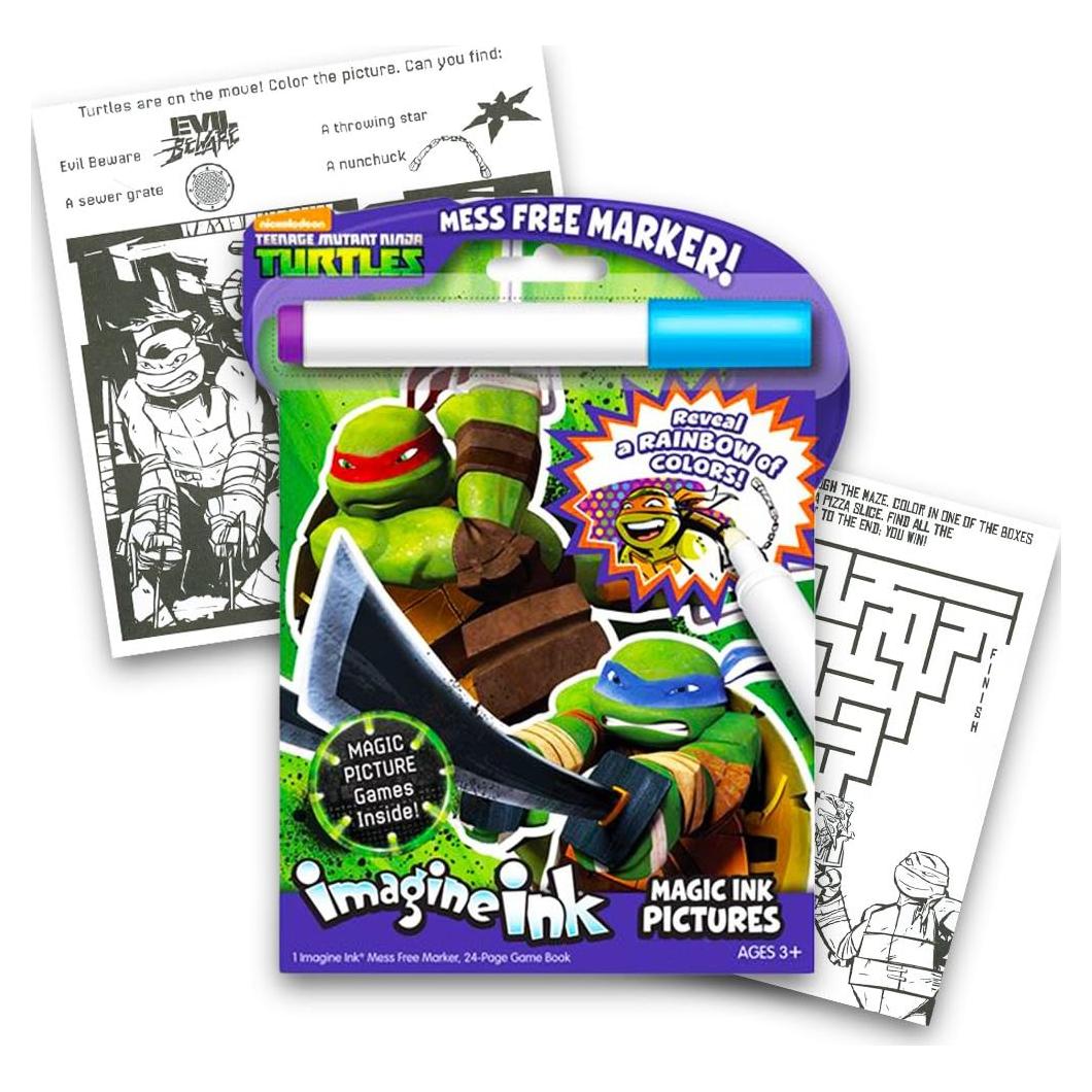 Libro Imagine Ink Tortugas Ninja 24 Páginas con Marcador