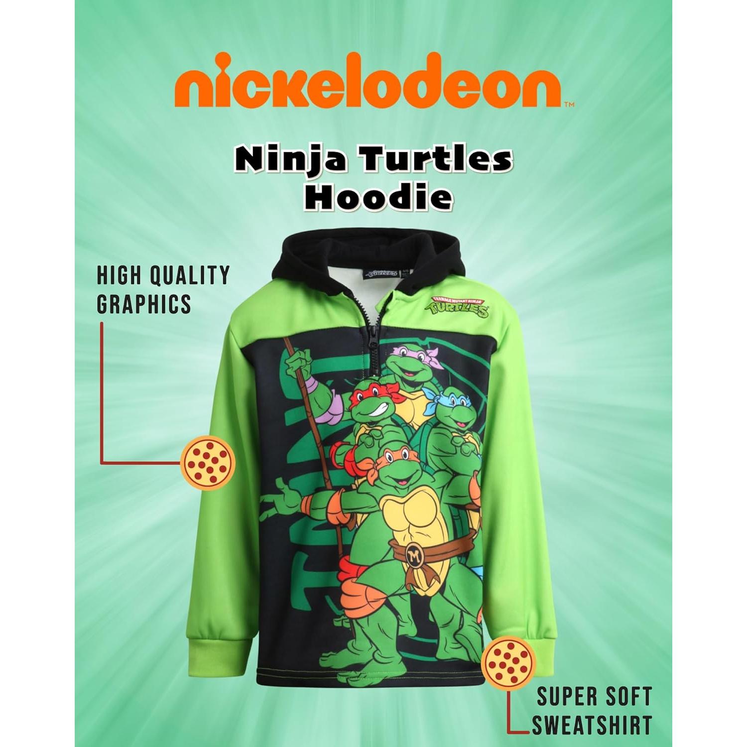 Sudadera con Capucha TMNT Niños - Felpa Suave 5-6 Años
