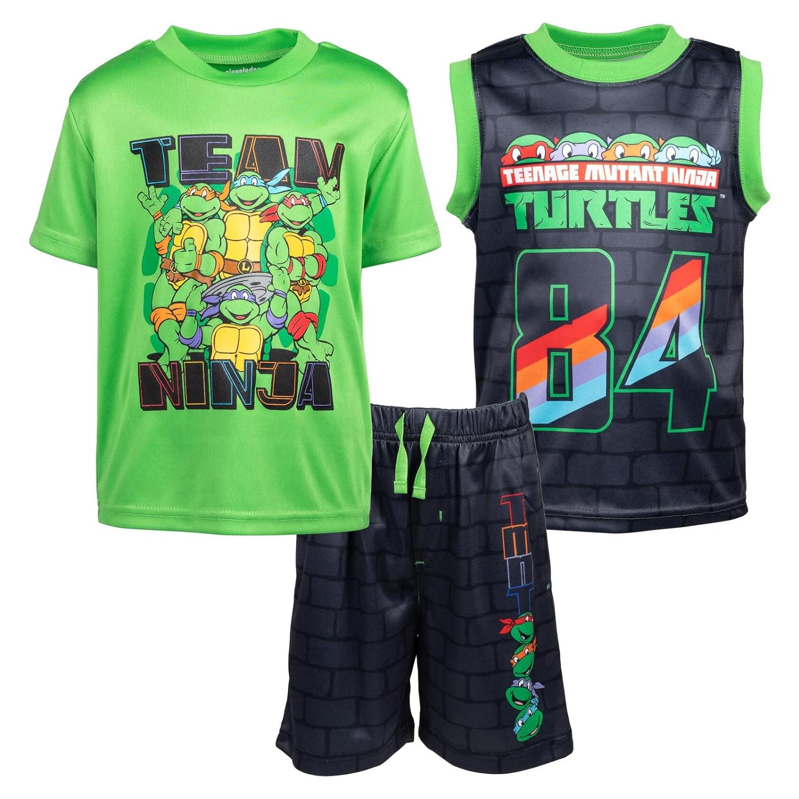 Conjunto 3 Piezas Tortugas Ninja Niños - Camiseta, Sin Mangas, Pantalones