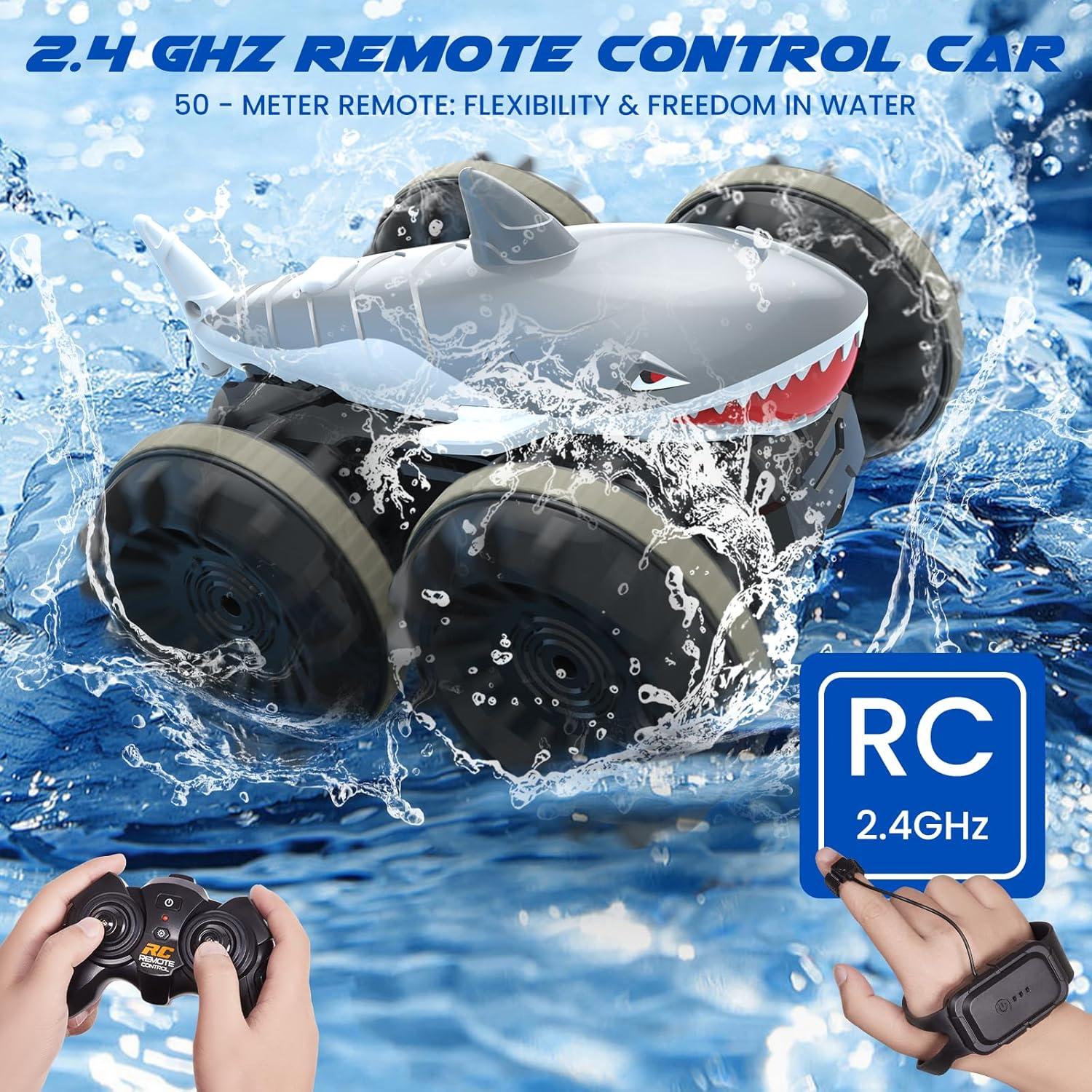 Coche de Control Remoto Anfibio SIMREX Shark 4WD Acrobático